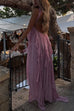 Trixiedress Sleeveless Open Back High Slit Ruffle Maxi Dress