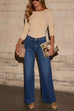 Trixiedress Chic Straight Wide Leg Denim Pants