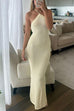 Trixiedress Halter Open Back Hollow Out Knit Bodycon Maxi Dress