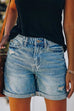 Trixiedress Rolled Hem Ripped Denim Shorts