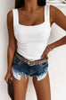 Trixiedress Square Neck Ribbed Knit Tank Top