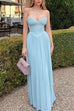 Trixiedress Strapless V Neck Corset Pleated Maxi Dress