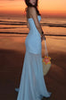 Trixiedress Strapless Mesh Splice Bodycon Maxi Dress