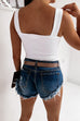 Trixiedress Square Neck Ribbed Knit Tank Top
