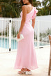 Trixiedress Frill One Shoulder Cut Out Waist Maxi Dress