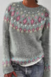 Trixiedress Round Neck Unique Pattern Casual Sweater(in 6 Patterns)