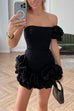 Trixiedress One Shoulder Flounced Bottom Mini Bodycon Dress