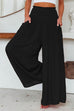 Trixiedress Smocked Elastic Waist Pleated Wide Leg Pants