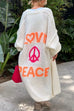 Trixiedress Open Front Love and Peace Pattern Long Sweater Cardigan(in 5 Colors)