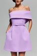 Trixiedress Off Shoulder Waisted A-line Mini Dress