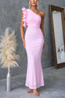 Trixiedress Frill One Shoulder Cut Out Bodycon Maxi Dress
