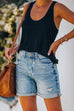 Trixiedress Rolled Hem Ripped Denim Shorts