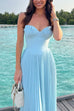 Trixiedress Strapless V Neck Corset Pleated Maxi Dress
