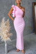 Trixiedress Frill One Shoulder Cut Out Bodycon Maxi Dress
