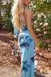 Trixiedress Strapless Floral Print Mesh Bodycon Maxi Dress