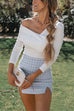 Trixiedress Off Shoulder Long Sleeves Skinny Top