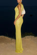 Trixiedress Round Neck Sleeveless Bodycon Glitter Maxi Party Dress