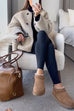 Trixiedress Button Down Pocketed Faux Fur Fleece Coat