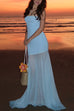 Trixiedress Strapless Mesh Splice Bodycon Maxi Dress