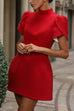 Trixiedress Mockneck Petal Sleeves Bow Knot Cut Out Mini Dress
