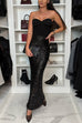 Trixiedress Christmas Party High Waist Sequin Bodycon Maxi Skirt