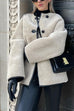 Trixiedress Button Down Pocketed Faux Fur Fleece Coat