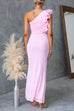 Trixiedress Frill One Shoulder Cut Out Bodycon Maxi Dress