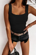 Trixiedress Square Neck Ribbed Knit Tank Top