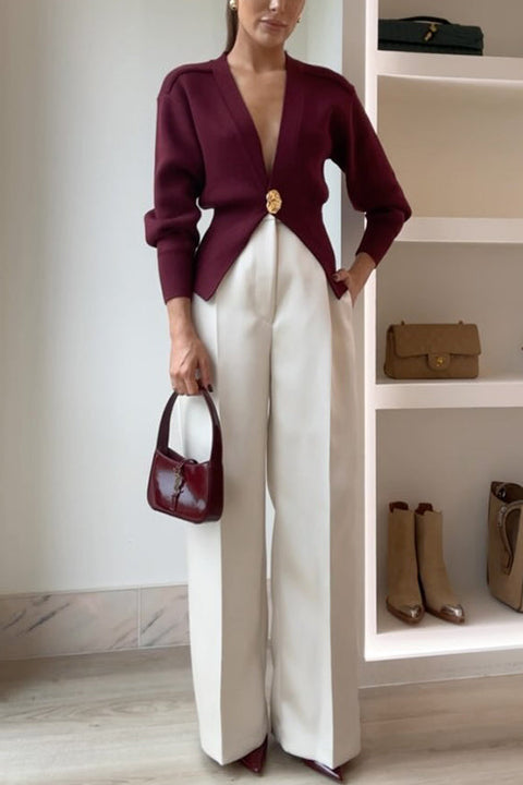 Trixiedress Chicest V Neck Button Up Sweater Cardigan