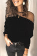 Trixiedress Lace Mesh Patchwork Long Sleeve Tops