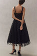 Trixiedress V Neck Mesh Polka Dot A-line Midi Cami Dress
