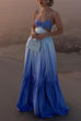Trixiedress Backless Cut Out Gradient Tie Dye Ruffle Maxi Cami Dress