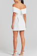 Trixiedress Off Shoulder Waisted A-line Mini Dress
