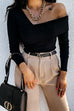 Trixiedress Off Shoulder Long Sleeves Skinny Top