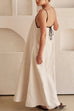 Trixiedress Adjustable Strap Backless Cotton Linen Maxi Dress