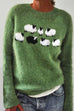Trixiedress Round Neck Animal Pattern Pullover Sweater(in 2 Colors)