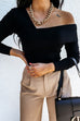 Trixiedress Off Shoulder Long Sleeves Skinny Top