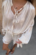 Trixiedress Long Sleeves Lace-up Tie Waist Ruffle Mini Dress