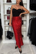 Trixiedress Christmas Party High Waist Sequin Bodycon Maxi Skirt