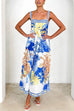 Trixiedress Pocketed Side Slit Printed Maxi Cami Dress
