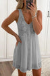 Trixiedress Lace Floral Buttons Swing Sleeveless Dress