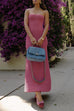 Trixiedress Strapless Tube Striped Knit Maxi Bodycon Dress