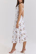 Trixiedress Bow Shoulder Back Lace-up Floral Print Midi Cami Dress