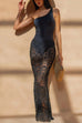 Trixiedress Floral Lace Hollow Out Maxi Skirt