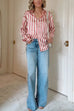 Trixiedress Long Sleeves Button Down Striped Blouse Shirt