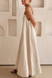 Trixiedress Adjustable Strap Backless Cotton Linen Maxi Dress