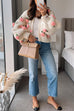 Trixiedress Button Down Flower Applique Sweater Cardigan