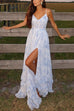 Trixiedress Back Lace-up Ruffle Hem Slit Floral Print Maxi Cami Dress