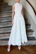 Trixiedress Mockneck Sleeveless A-line Lace Maxi Dress