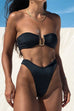 Trixiedress Strapless Bandeau Top High Cut Bikini Set